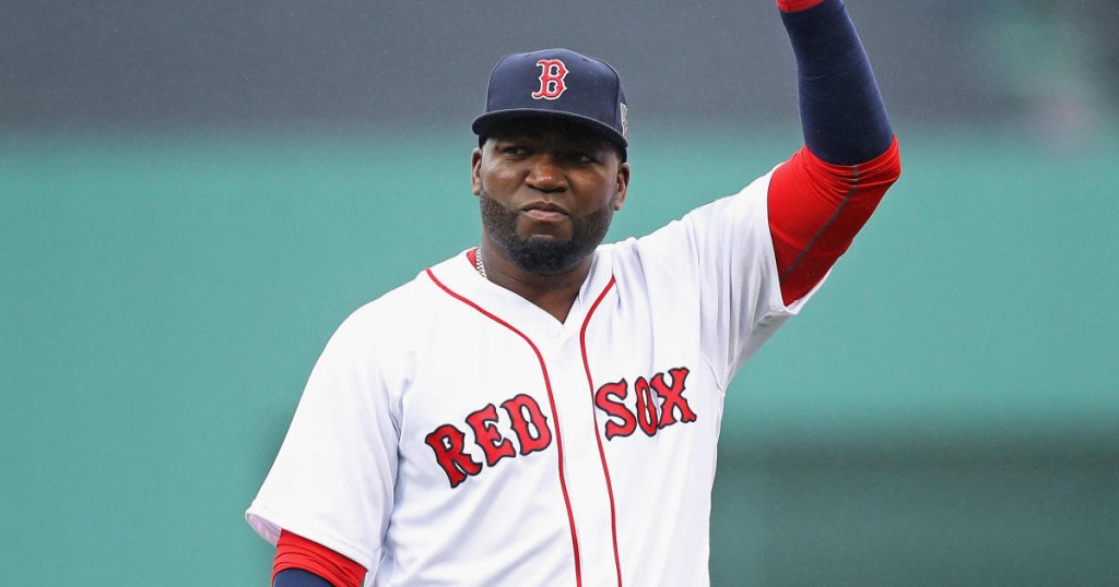 <> during the pregame ceremony to honor the retirement of David Ortiz #34 of the Boston Red Sox during his last regular season home game at Fenway Park on October 2