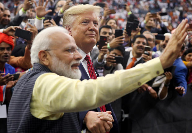 U.S. President Donald Trump participates in the "Howdy Modi" event with India's Prime Minister Narendra Modi in Houston