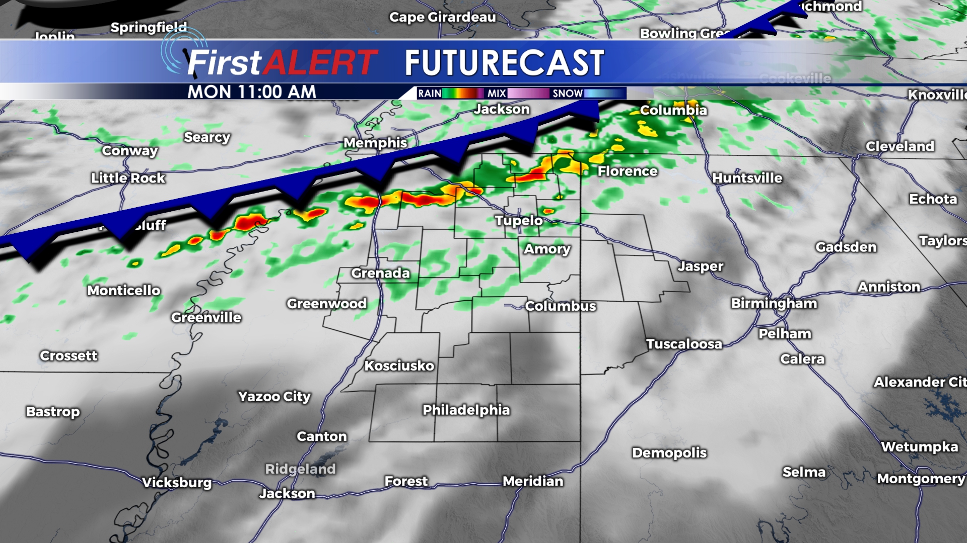 Cold Front Brings Rain Chances, No Cooler Temps - Home - WCBI TV ...