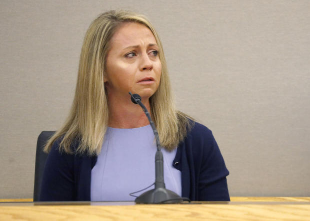 Fired Dallas police Officer Amber Guyger becomes emotional on the stand as the defense begins their case in her murder trial in the 204th District Court at the Frank Crowley Courts Building in Dallas
