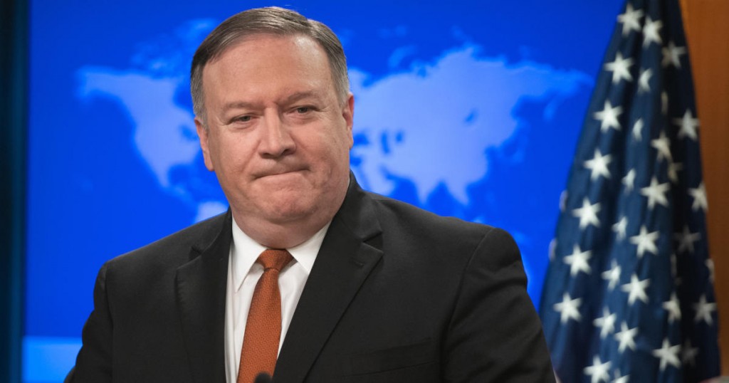 US Secretary of State Mike Pompeo speaks during a press conference at the State Department in Washington