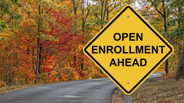 Open Enrollment Caution Sign 