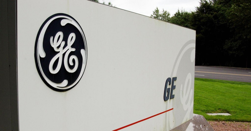 A sign outside the corporate headquarters of the General Electric company