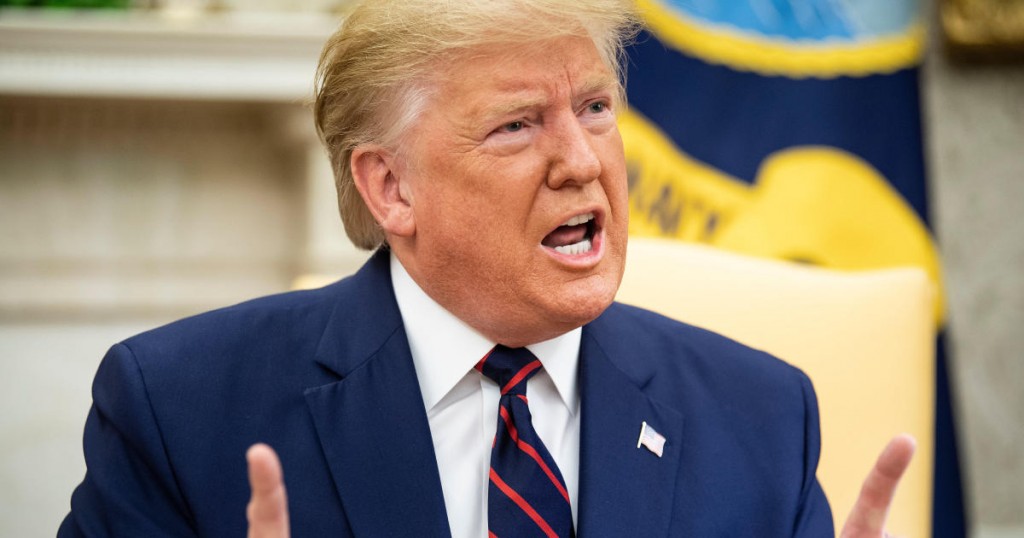 US President Donald Trump speaks to the press as he meets with Finland's President Sauli Niinisto  (not shown) in the Oval Office of the White House on October 2