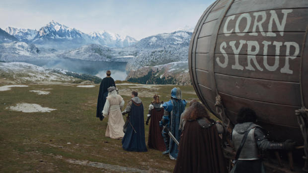 FILE--This undated file image provided by Anheuser-Busch shows a scene from the company's Bud Light 2019 Super Bowl NFL football spot. Bud Light attacked rival brands in its Super Bowl ads