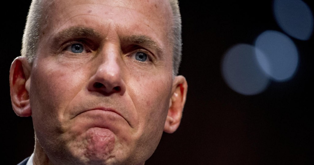 Boeing Company President and Chief Executive Officer Dennis Muilenburg pauses while speaking before a Senate Transportation Committee hearing on 'Aviation Safety and the Future of Boeing's 737 MAX' on Capitol Hill in Washington