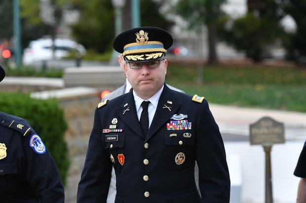 National Security Council Director for European Affairs Alexander Vindman arrives for a closed-door deposition at the US Capitol in Washington