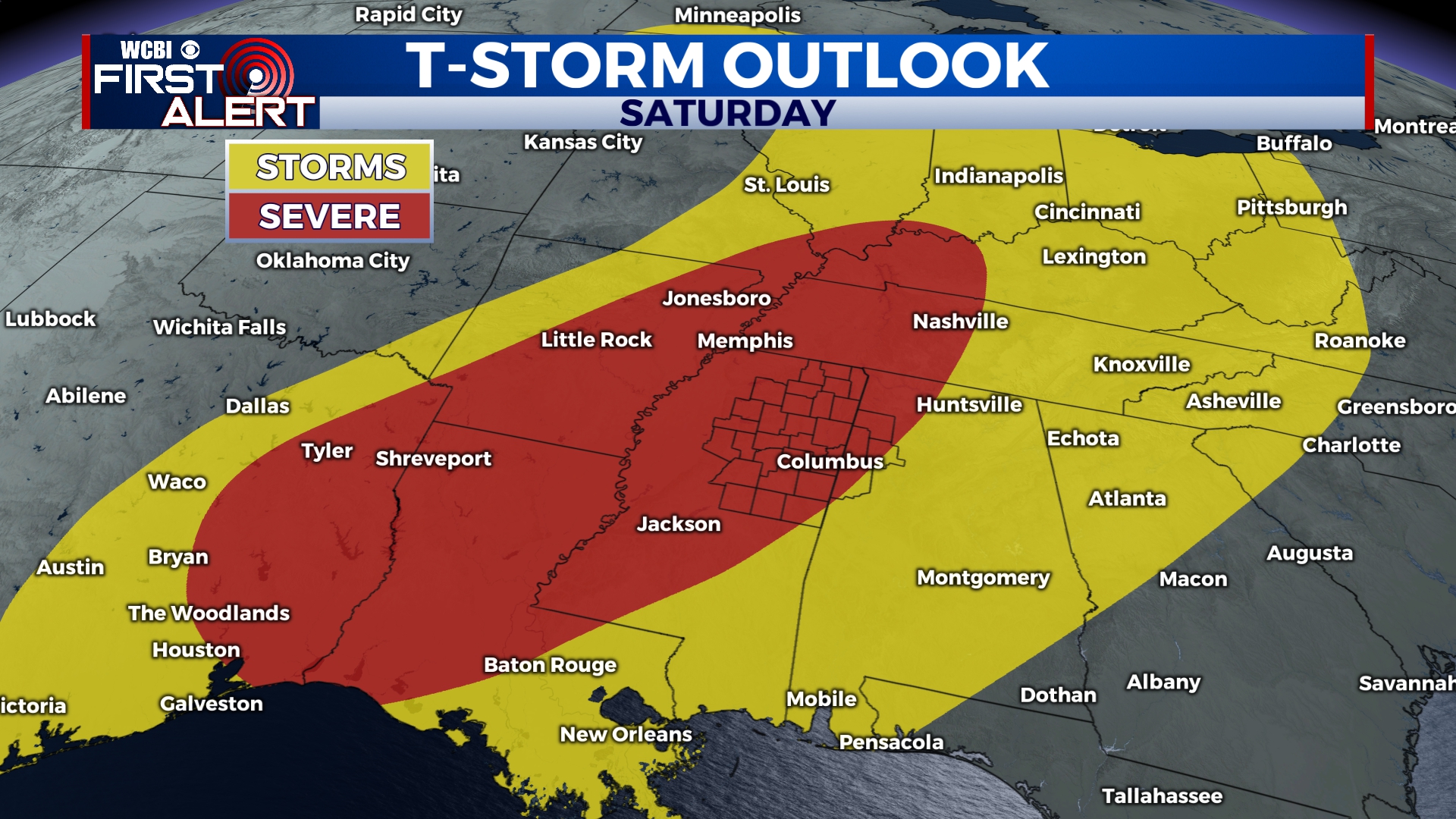 Strong Storms Likely Saturday Evening - Home - WCBI TV | Telling Your Story