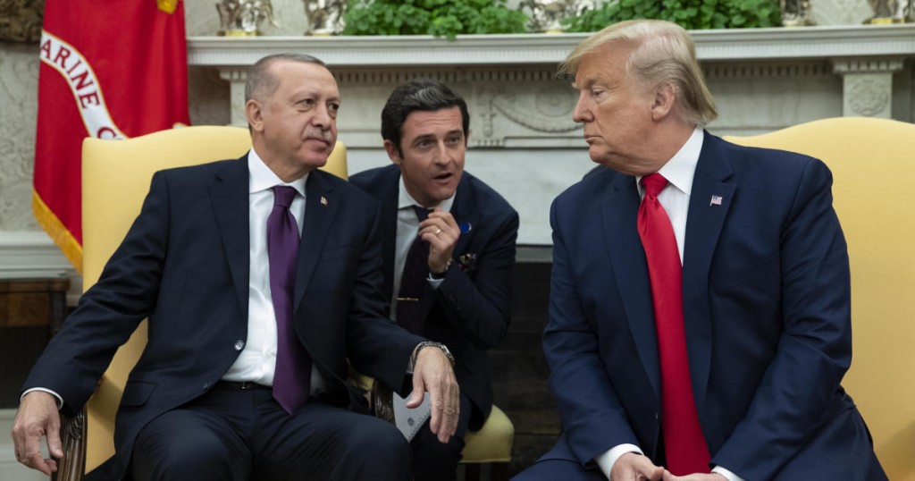 President Donald Trump meets with Turkish President Recep Tayyip Erdogan in the Oval Office of the White House