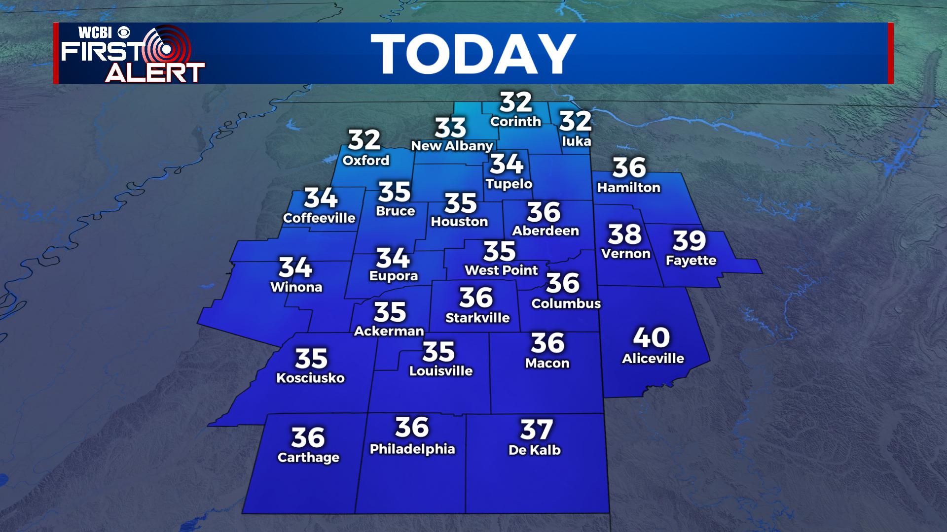 Record Cold Today and Tonight - Home - WCBI TV | Telling Your Story