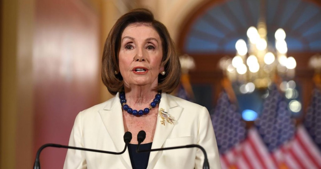 US Speaker of the House Nancy Pelosi speaks about the impeachment inquiry of US President Donald Trump at the US Capitol in Washington