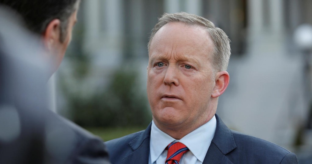 White House Press Secretary Sean Spicer apologizes during an interview for saying Adolf Hitler did not use chemical weapons