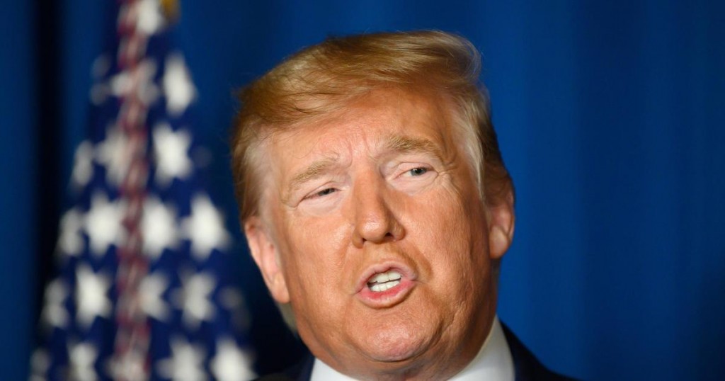 US President Donald Trump makes a statement on Iran at the Mar-a-Lago estate in Palm Beach Florida