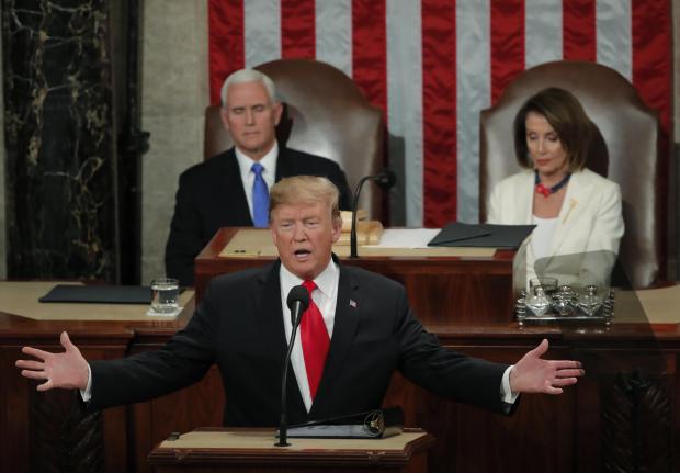 U.S. President Donald Trump delivers his State of the Union address to a joint session of Congress on Capitol Hill in Washington