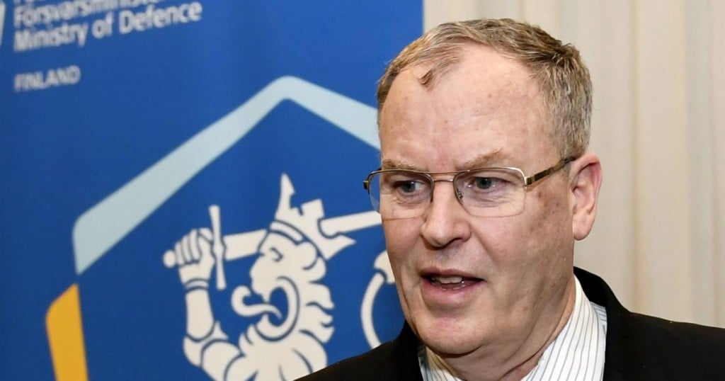 US Deputy Secretary of Defence Robert Work attends a press conference in Helsinki