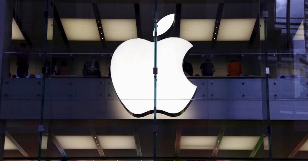Customers can be seen inside the Apple store in central Sydney