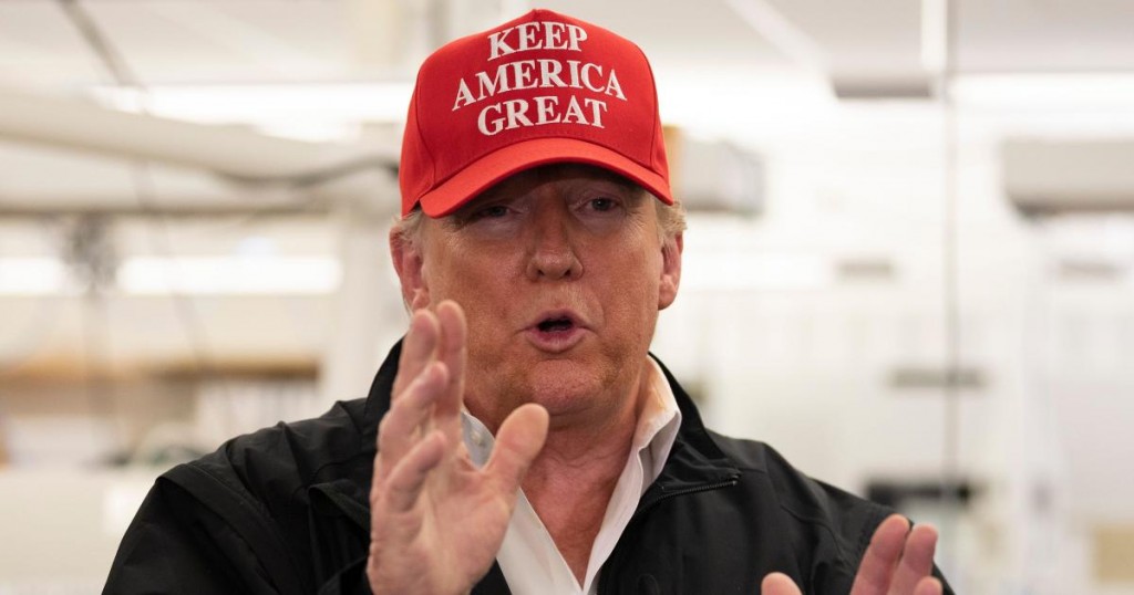 US President Donald Trump speaks during a tour of the Centers for Disease Control and Prevention (CDC) in Atlanta