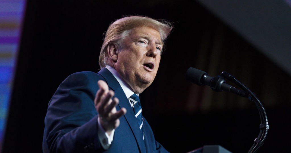 President Donald Trump speaks to the National Association of Counties Legislative Conference