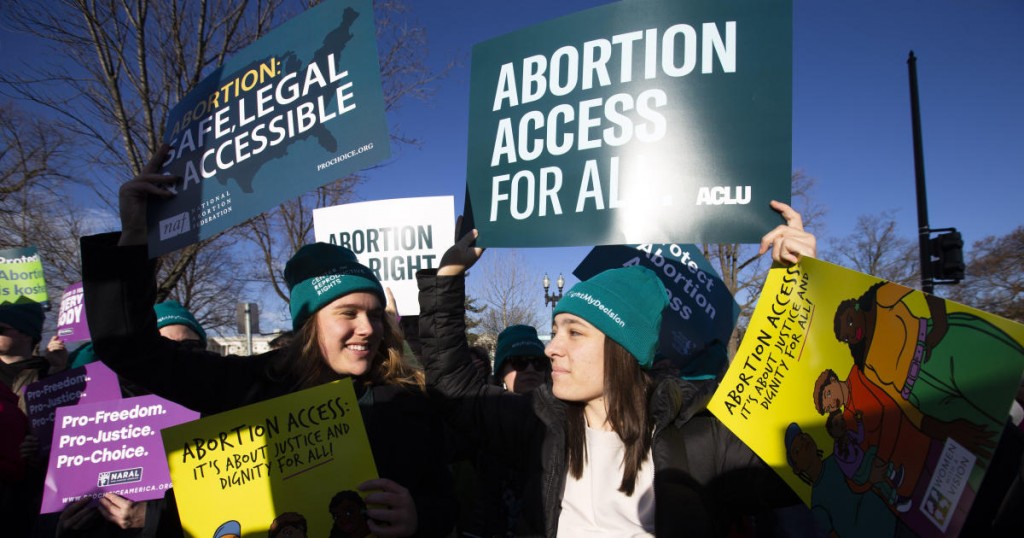 Abortion rights demonstrators rally outside of the U.S. Supreme Court in Washington