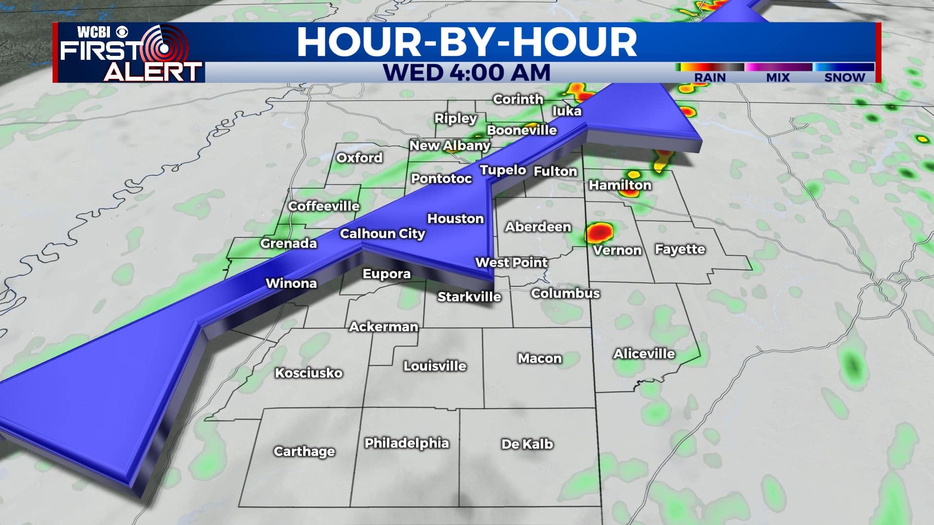 Midweek cold front pushing through with rain chances - Home - WCBI TV ...