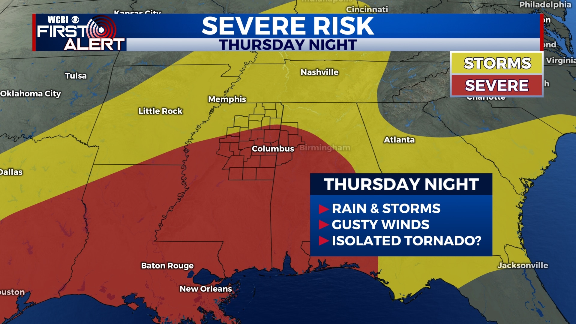 Strong storms possible New Year's Eve - Home - WCBI TV | Telling Your Story