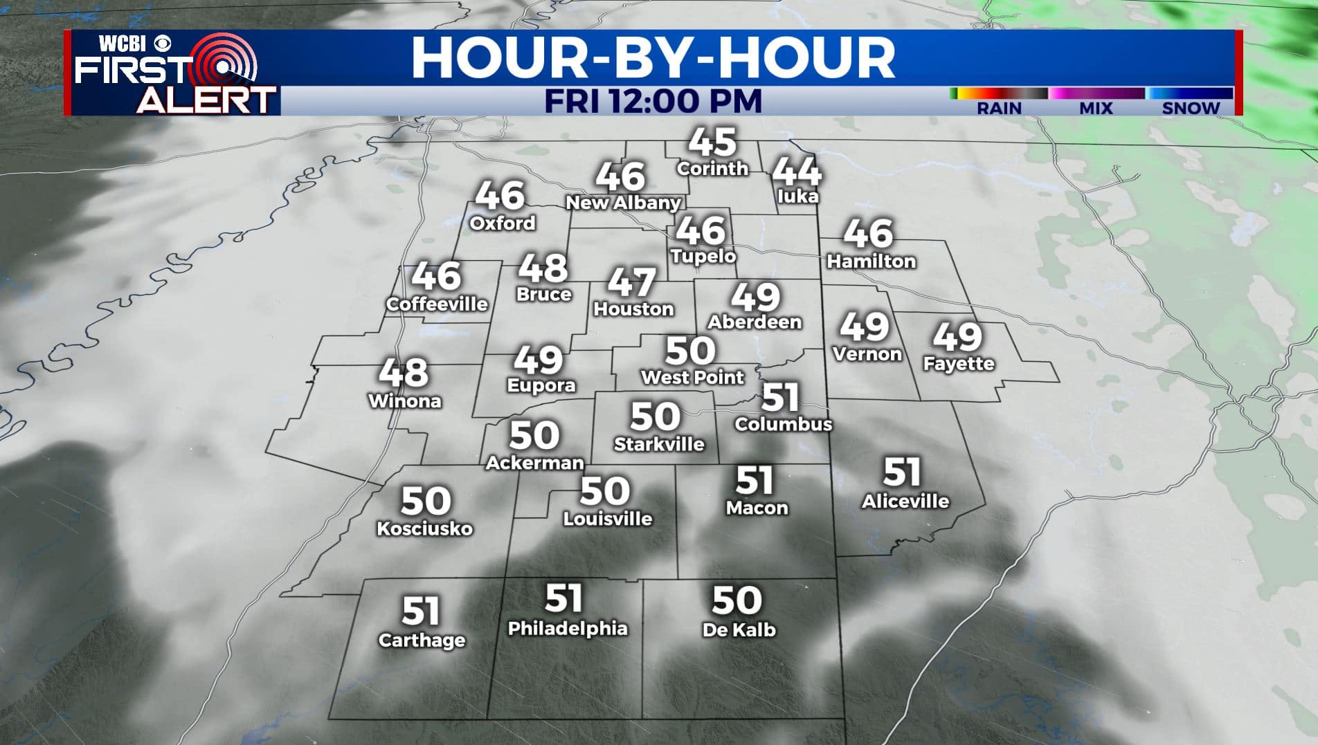 Cloudy & cool Friday then a decent weekend - Home - WCBI TV | Telling ...
