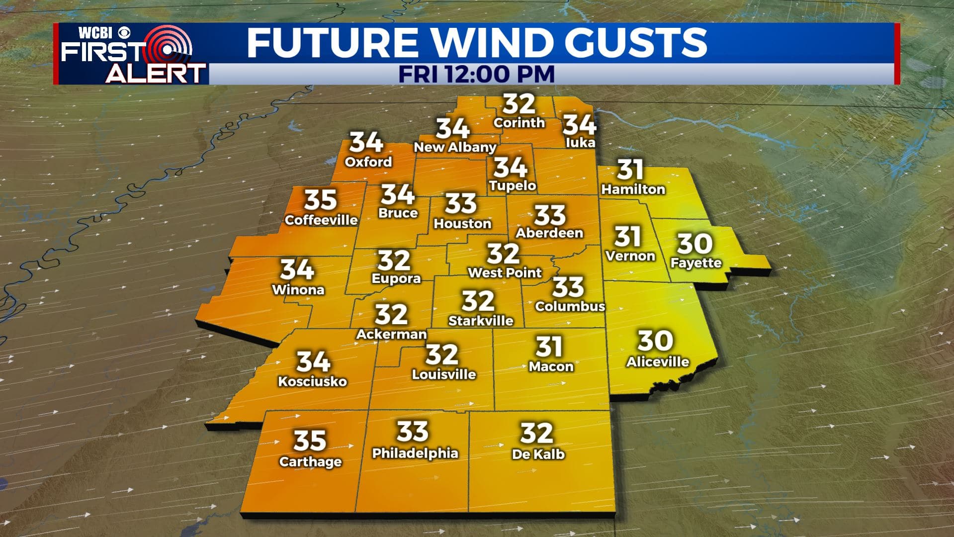 A cooler but windy Friday ahead - Home - WCBI TV | Telling Your Story