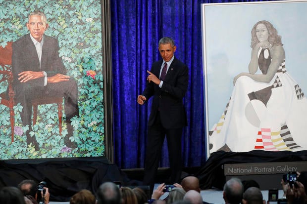 Former U.S. President Obama attends Obamas' portrait unveiling at the Smithsonian’s National Portrait Gallery in Washington 