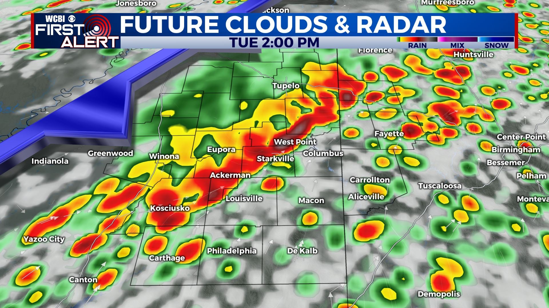 Severe storms possible Tuesday - Home - WCBI TV | Telling Your Story