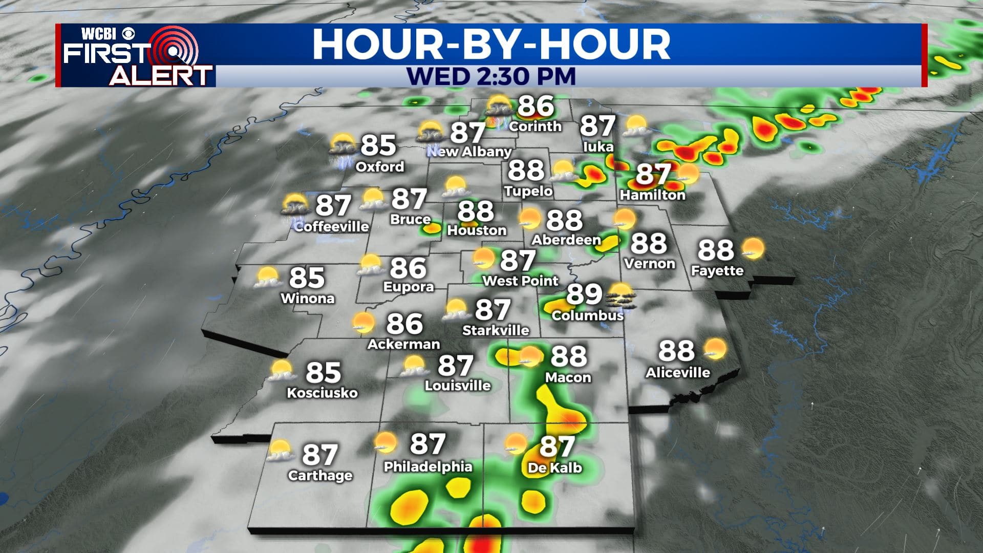 Spotty storms back in the forecast - Home - WCBI TV | Telling Your Story