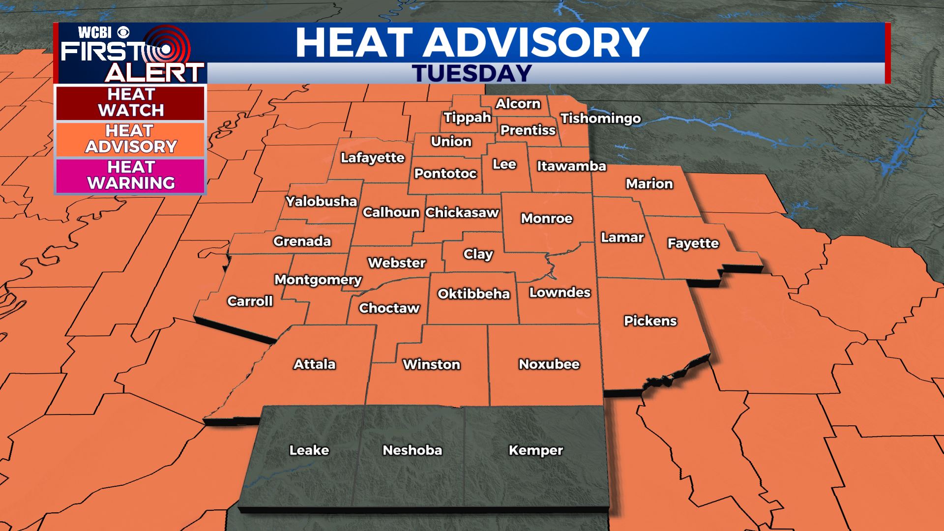 Heat Advisory is in effect for Tuesday - Home - WCBI TV | Telling Your ...