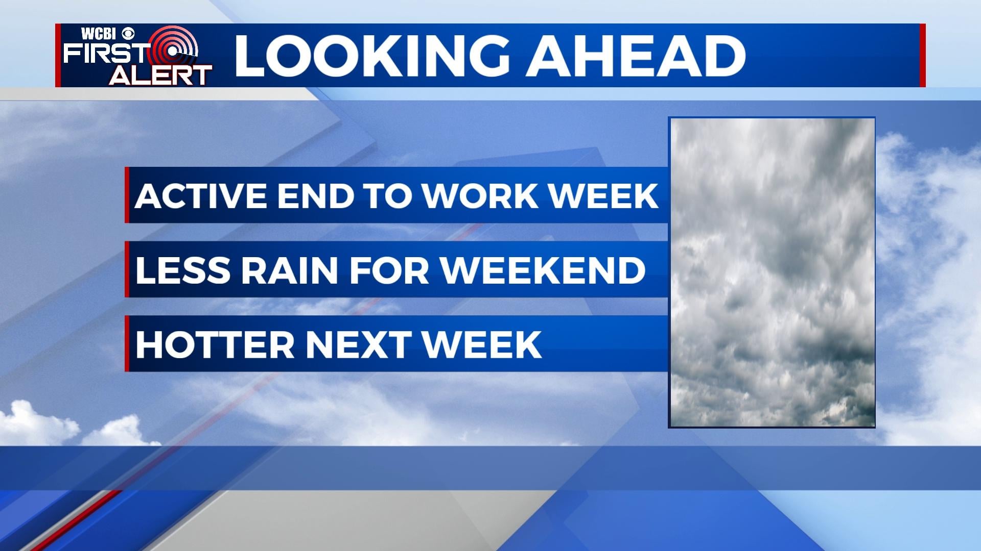 Showers, storms more likely to end the week - Home - WCBI TV | Telling ...
