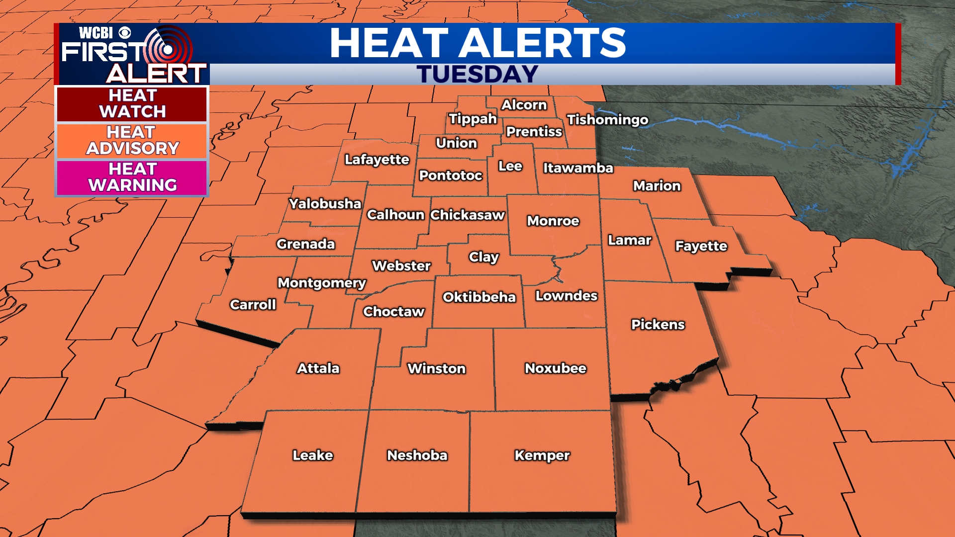 Heat Advisory in effect as a hot & humid Tuesday is ahead - Home - WCBI ...