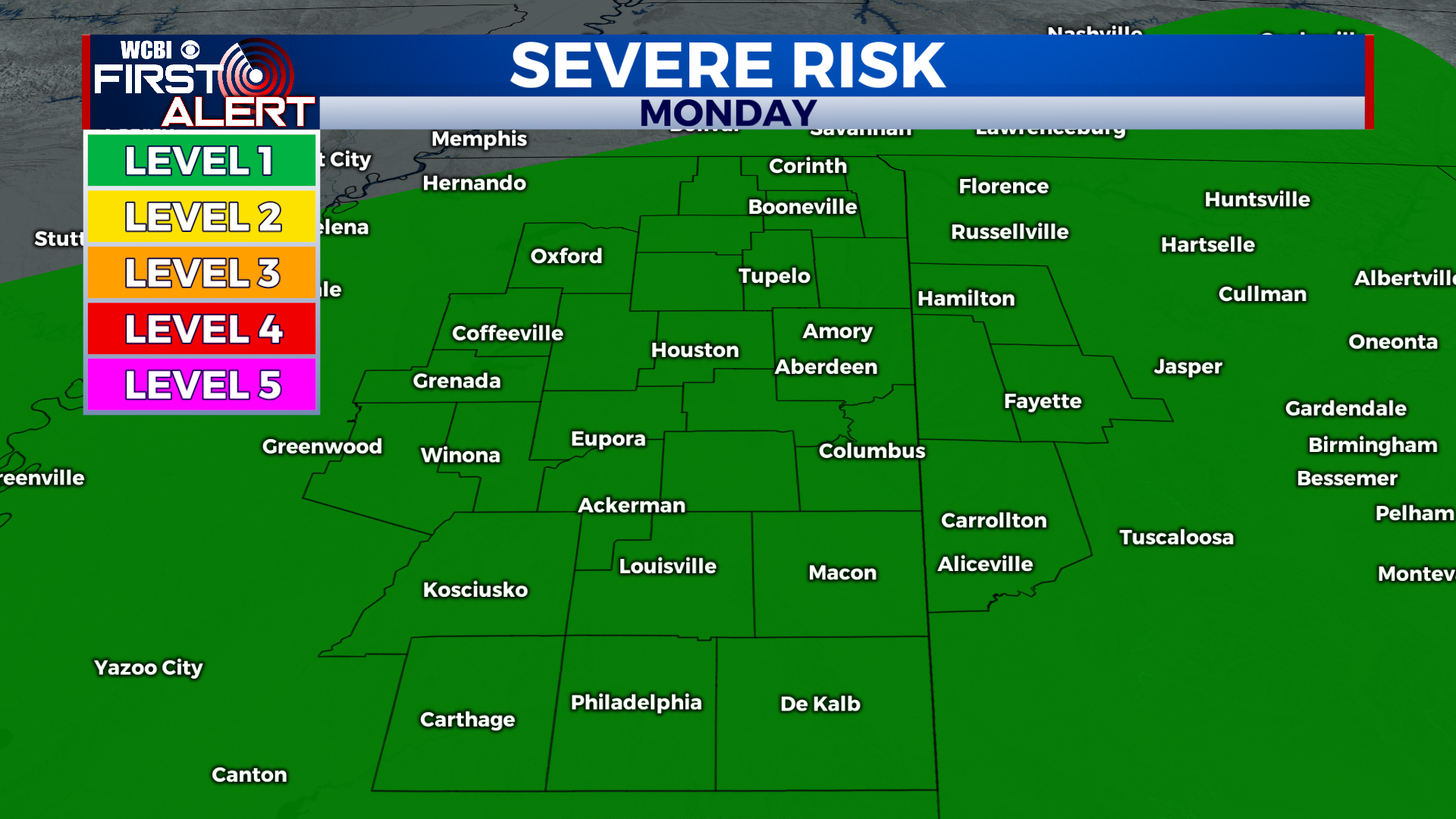Severe storms possible Monday, much cooler Tuesday - Home - WCBI TV ...