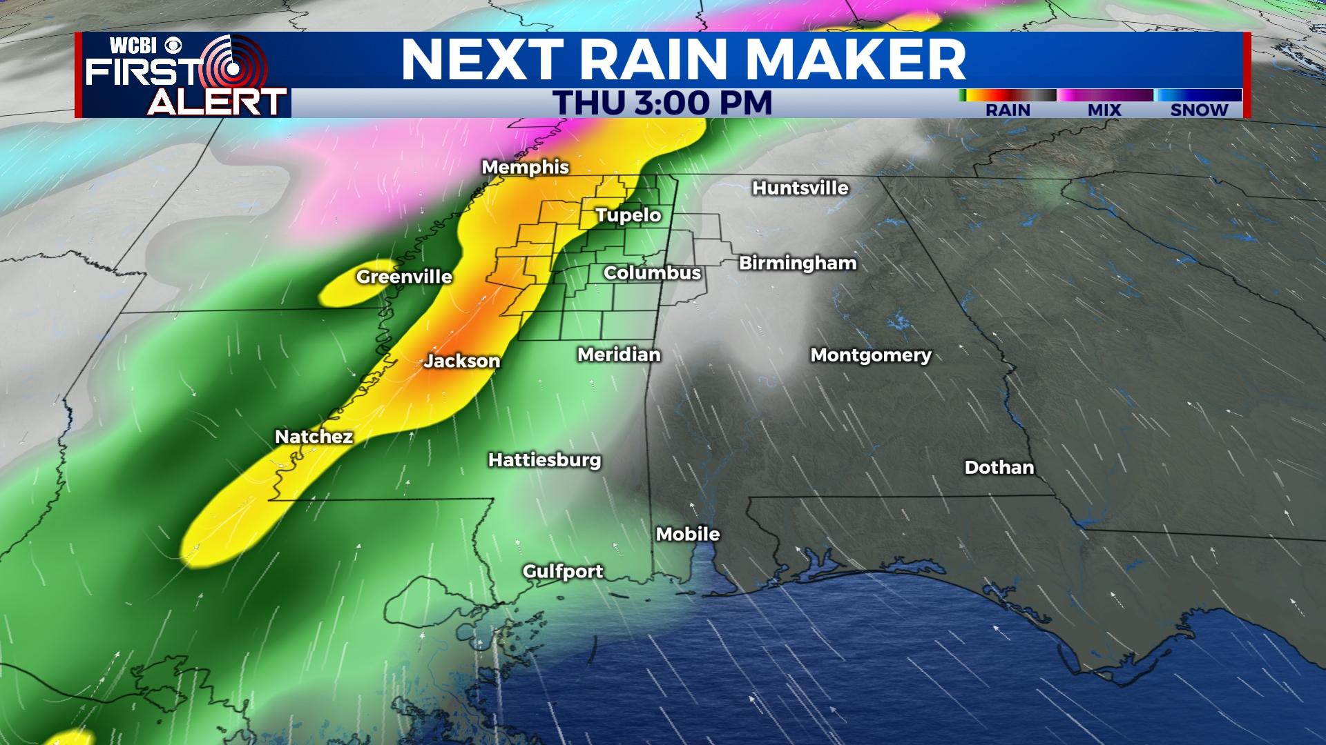 Warm days this week lead to heavy rain potential Thursday - Home - WCBI ...