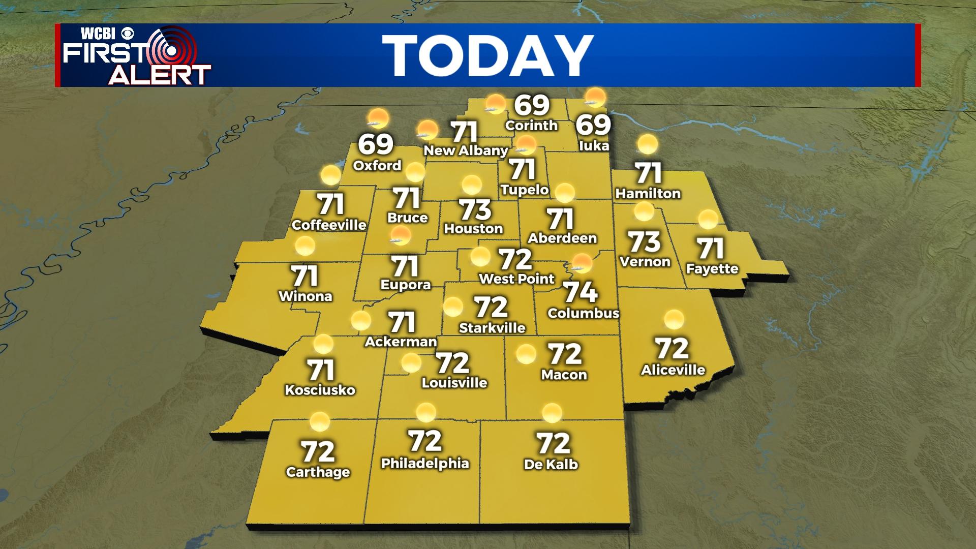 Very warm Friday ahead of colder weekend - Home - WCBI TV | Telling ...