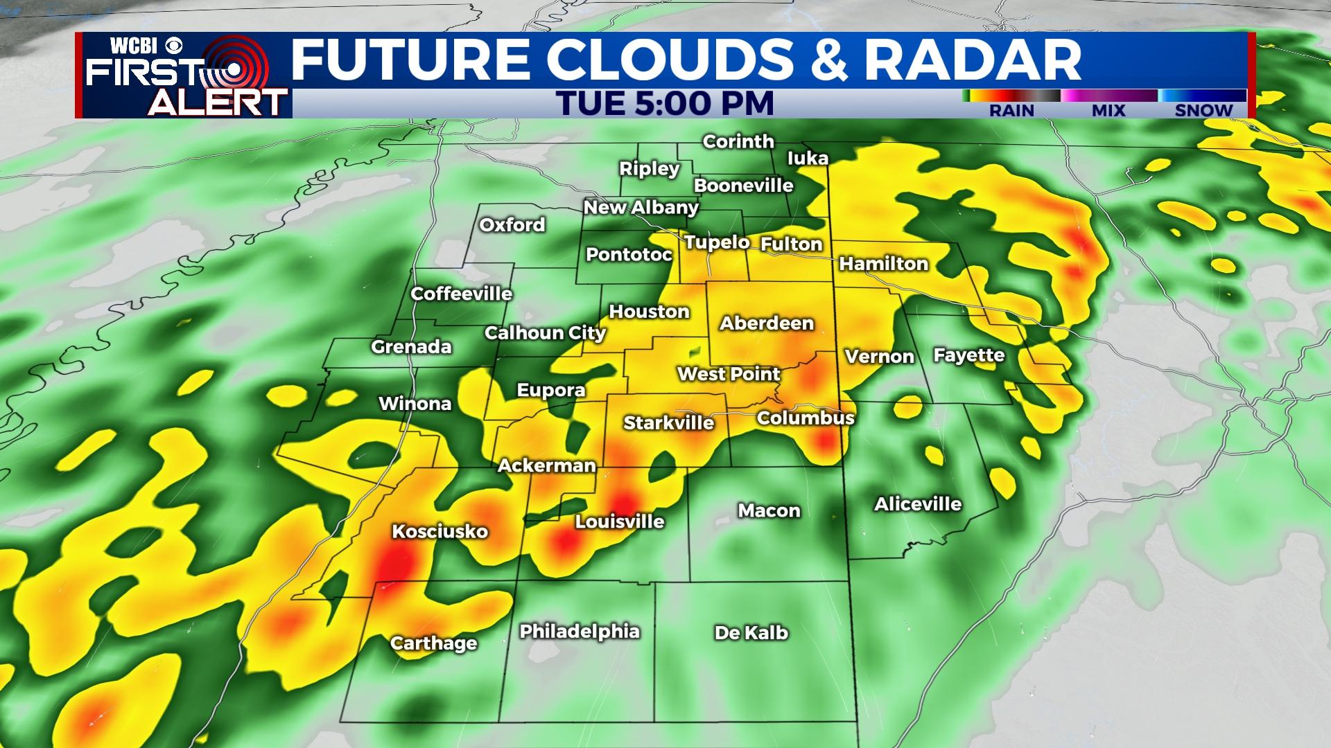 Rain returns Tuesday afternoon - Home - WCBI TV | Telling Your Story