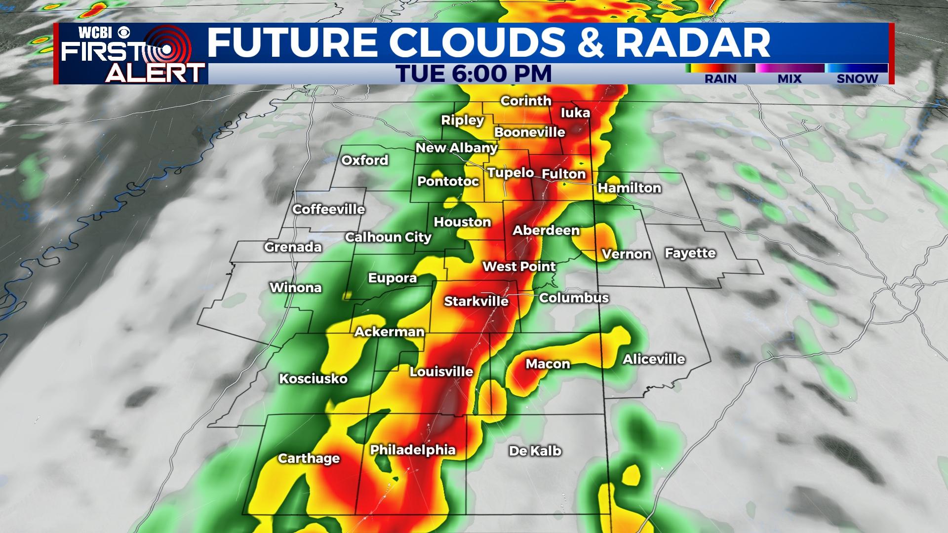 Severe storms, flooding likely Tuesday - Home - WCBI TV | Telling Your ...