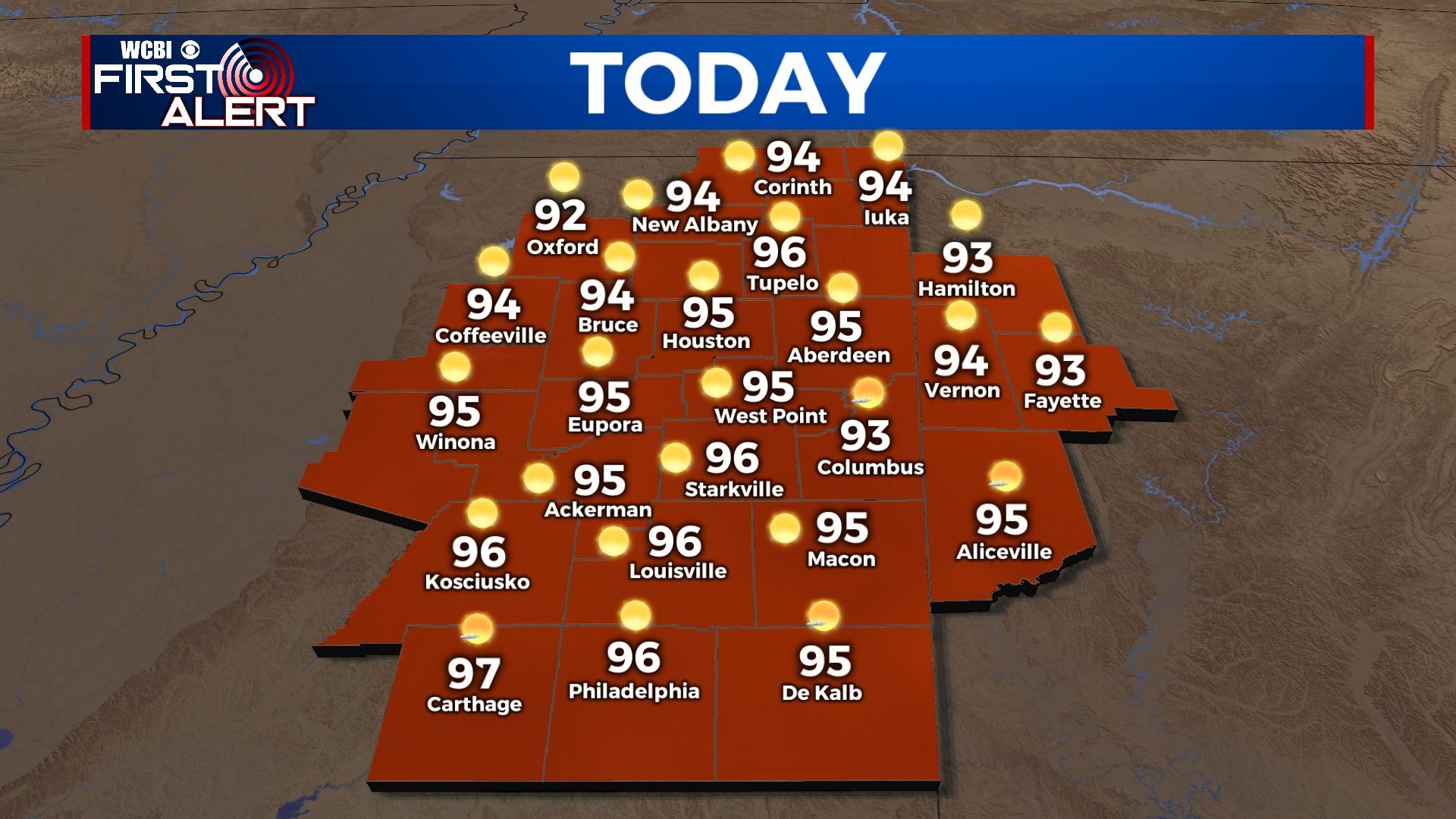 Major heat returns this week - Home - WCBI TV | Telling Your Story