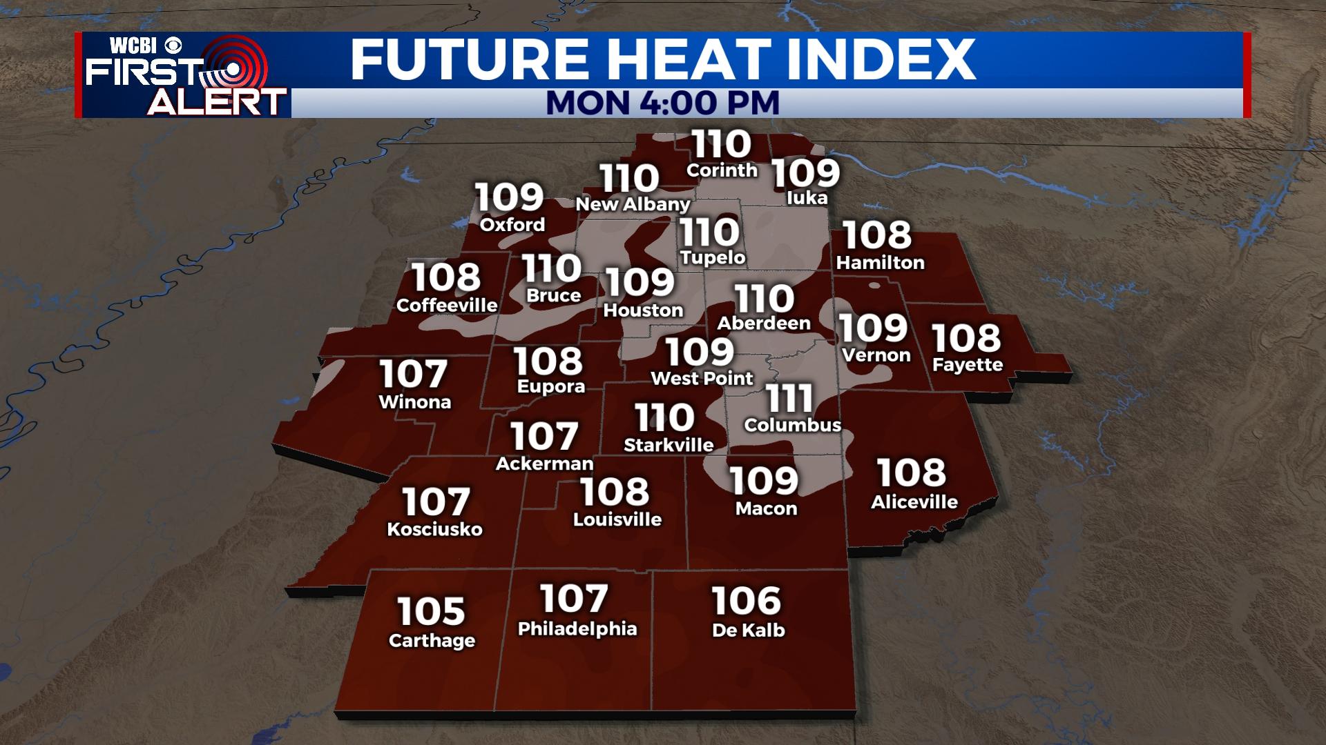 Dangerous heat starts the work week - Home - WCBI TV | Telling Your Story