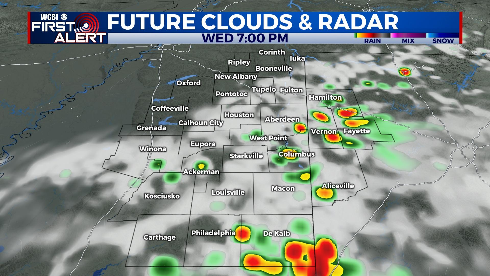 Rain chances increase starting Wednesday - Home - WCBI TV | Telling ...