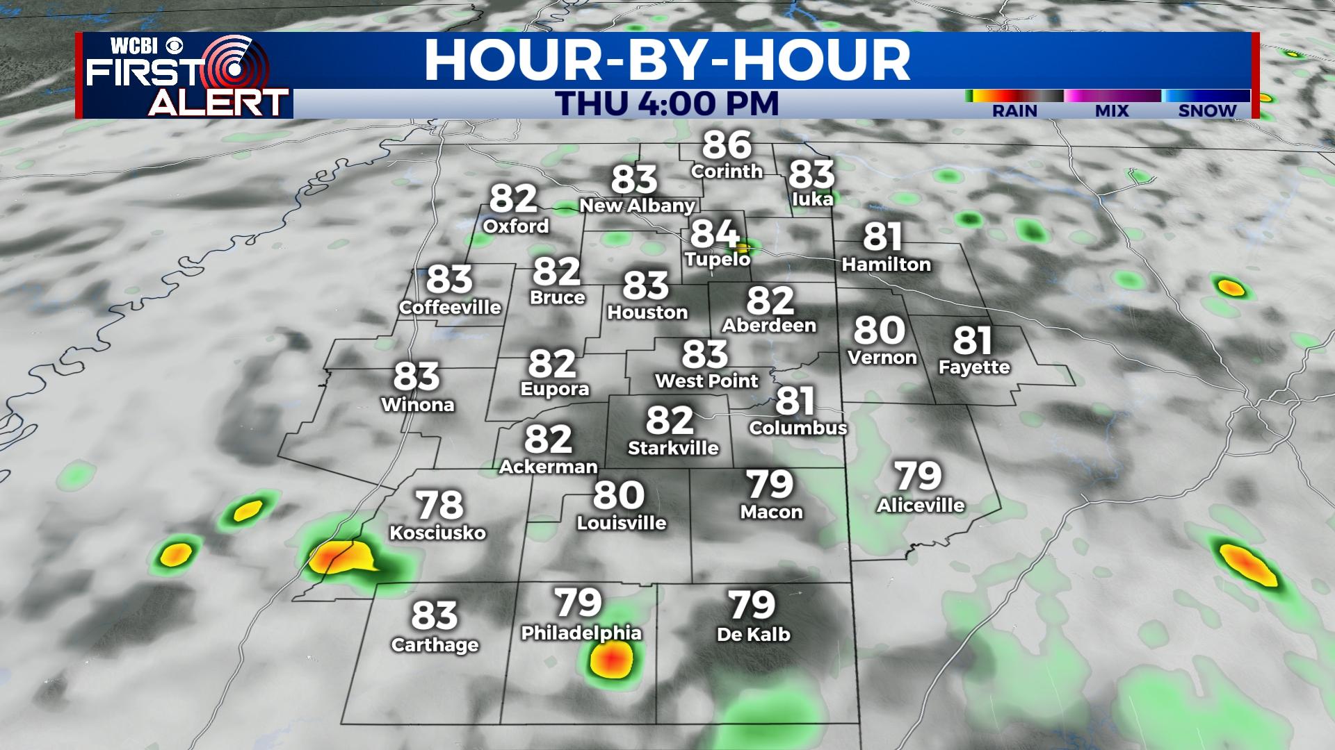 Rain chances stay isolated for north MS into the weekend - Home - WCBI ...