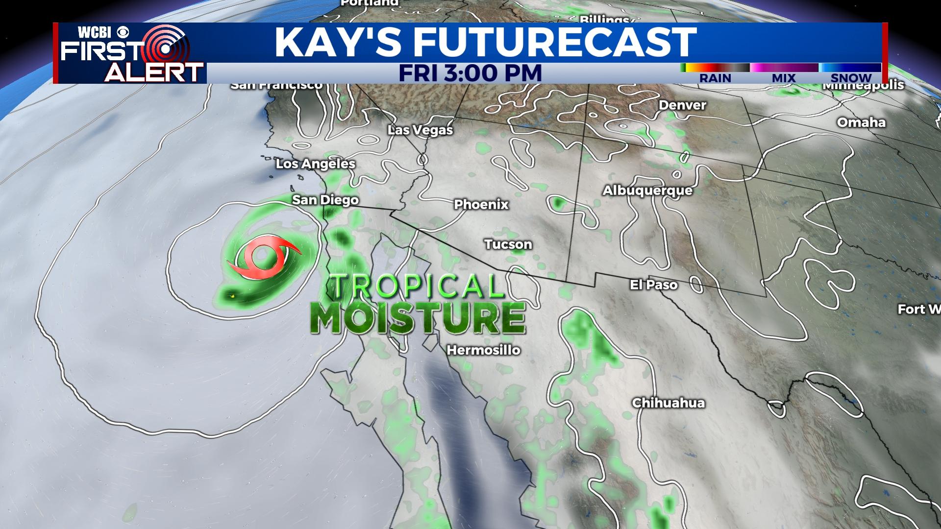 Tropical Storm Kay to bring moisture and rain chances to the Southwest ...