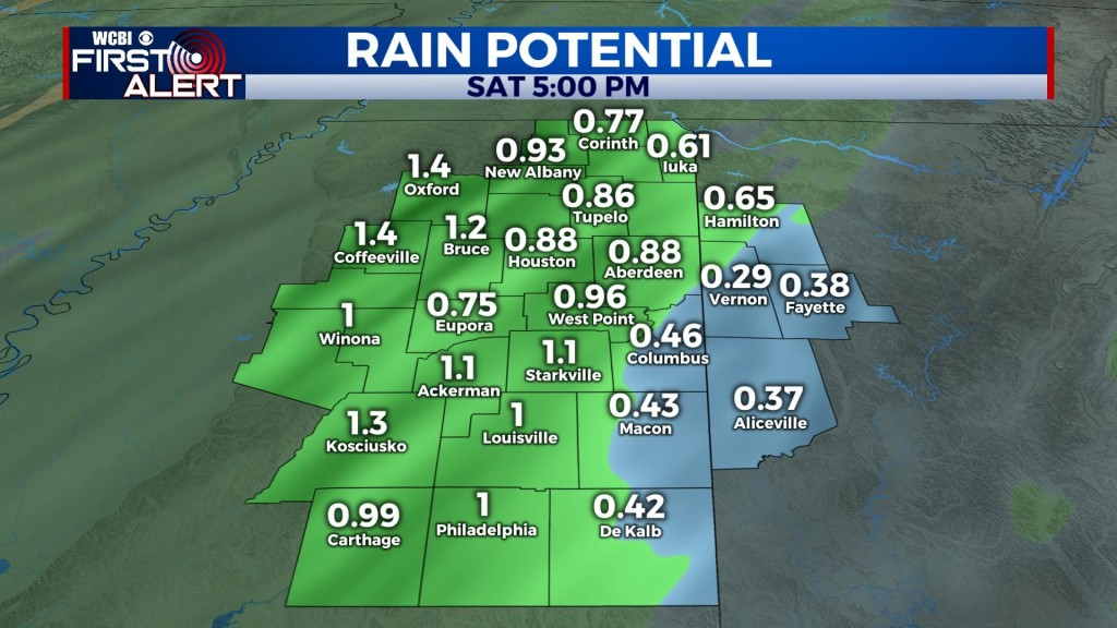 Warm, breezy Friday ahead of Saturday rain - Home - WCBI TV | Telling ...