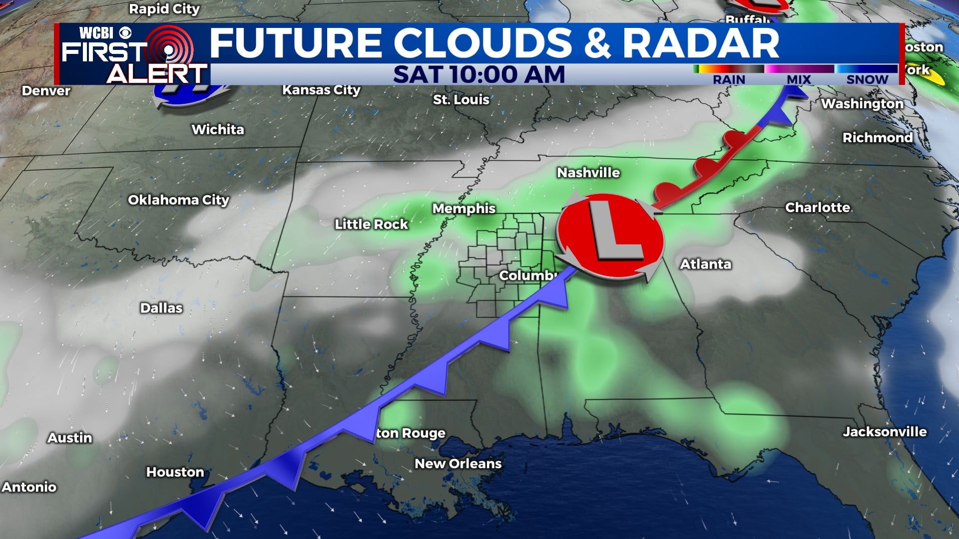 Mostly Cloudy Friday, Cold Front Arrives Saturday - Home - WCBI TV ...