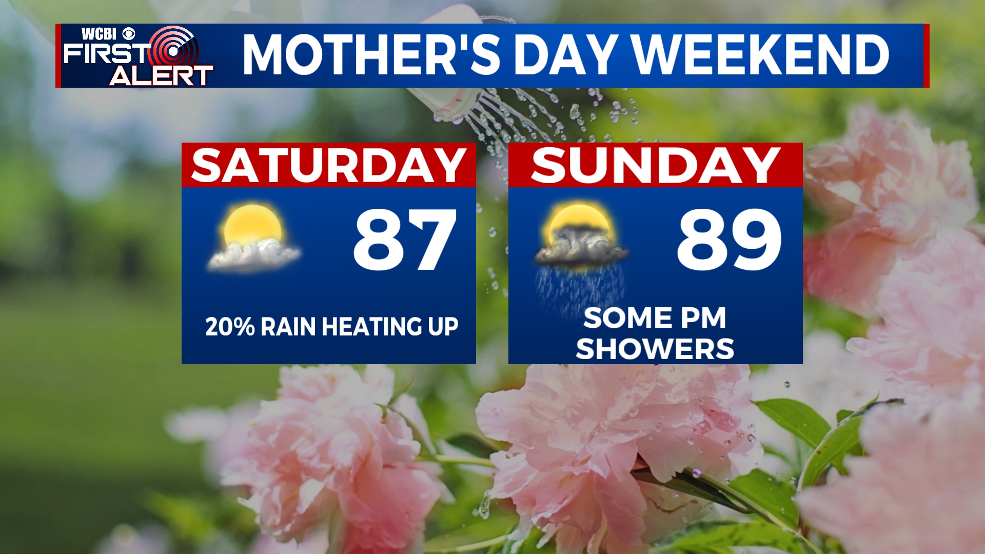 Hot and humid Mother's Day weekend - Home - WCBI TV | Telling Your Story