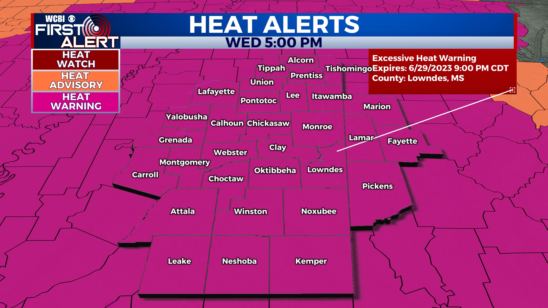 Dangerous heat into the weekend - Home - WCBI TV | Telling Your Story