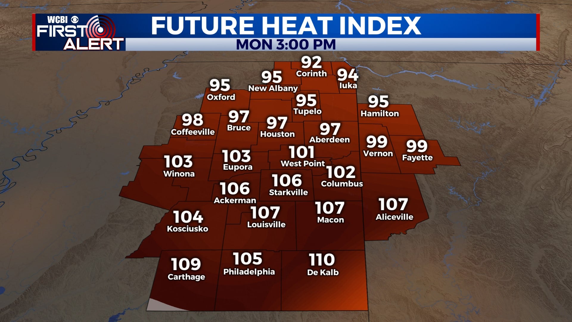 Dangerous heat continues this week - Home - WCBI TV | Telling Your Story