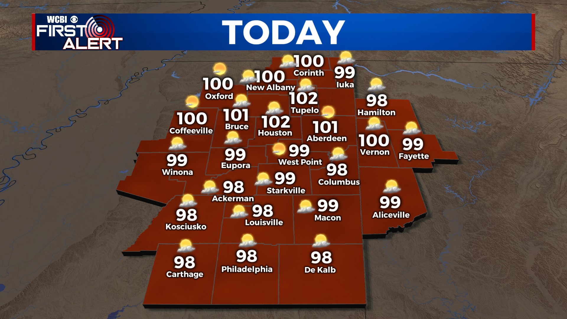 Dangerous heat continues into the weekend - Home - WCBI TV | Telling ...