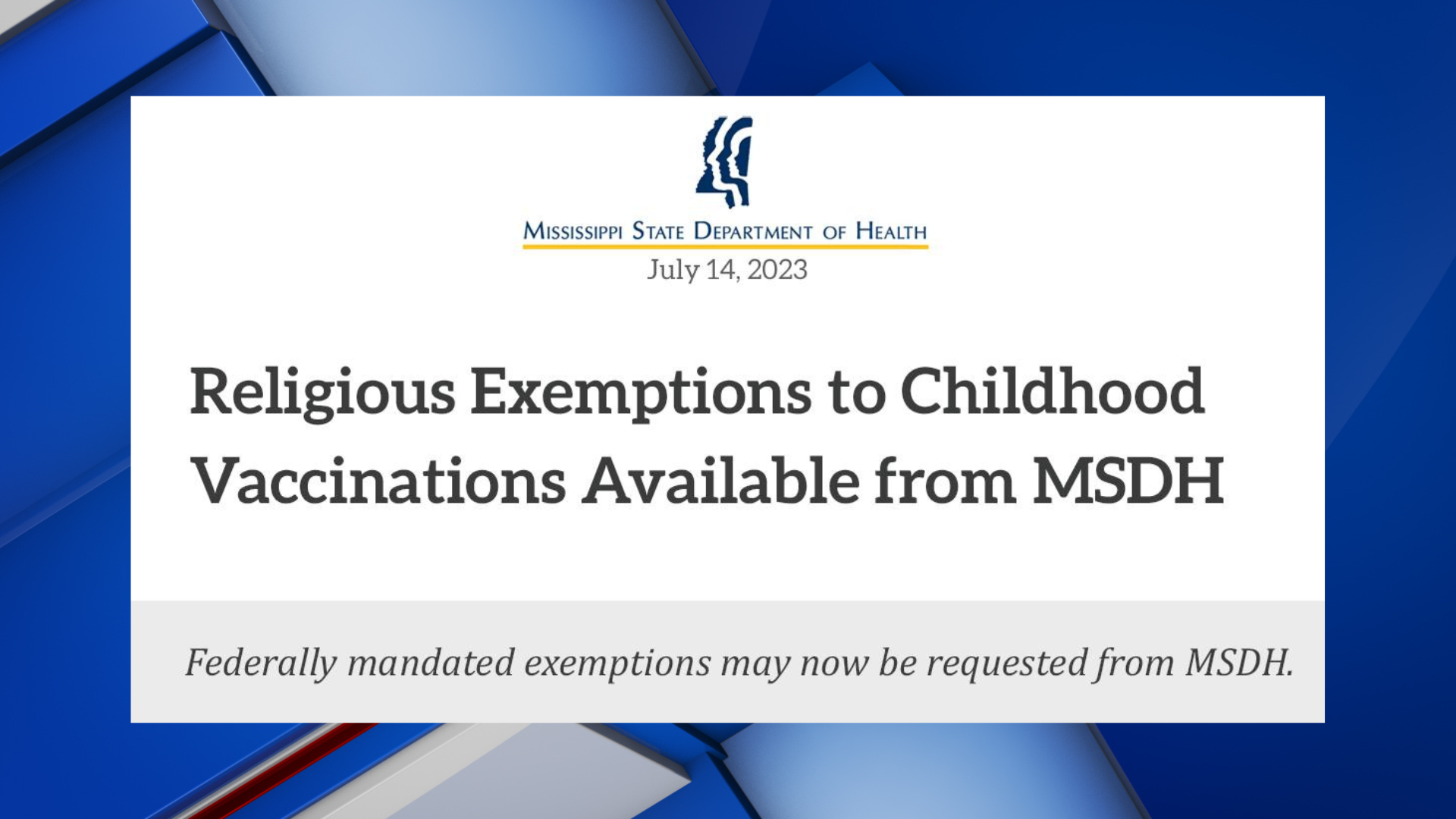 Religious exemptions for immunizations begin Monday - Vimarsana News